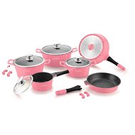 Royalty Line Sada nádobí s mramorovým povrchem 14 ks CLICK SYSTÉM RL-ES1014M-PINK, růžová - Kitchenware Set
