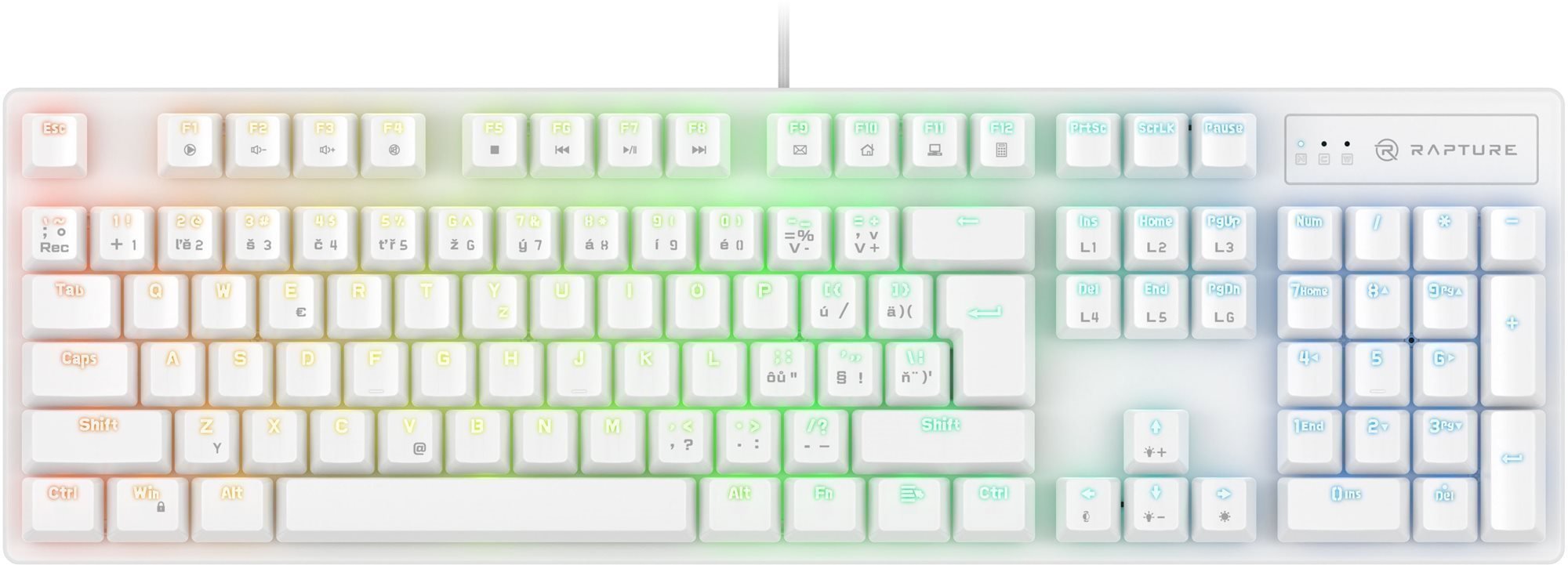 Rapture X-RAY Outemu Red, White - CZ/SK - Gaming Keyboard