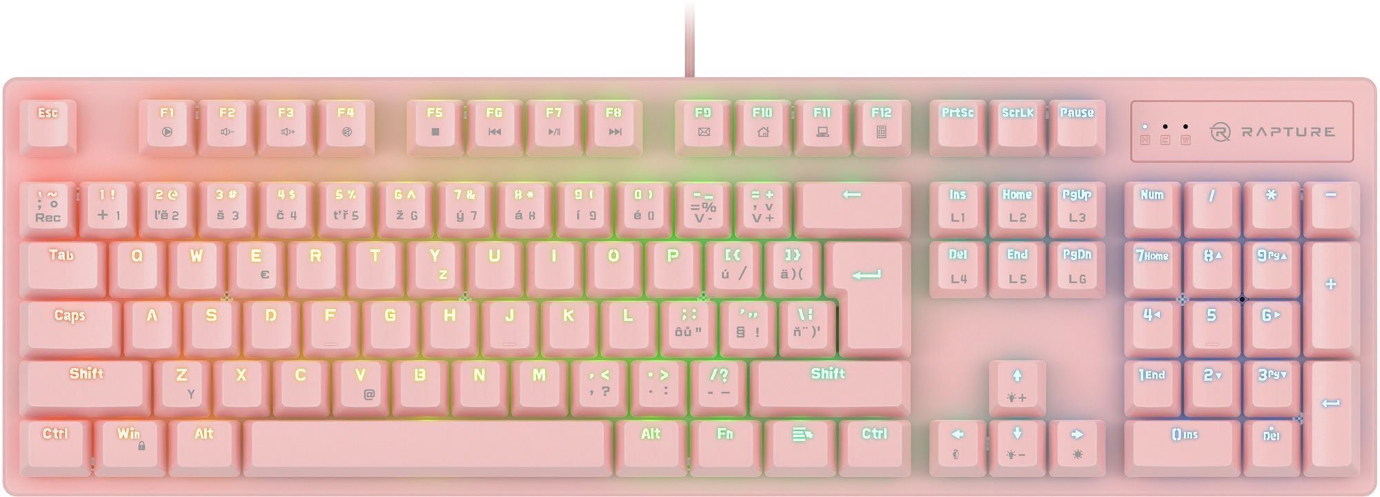 Rapture X-RAY Outemu Red, Pink - CZ/SK - Gaming Keyboard