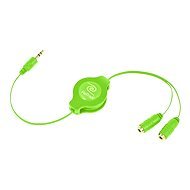 RETRAK audio slúchadlový rozbočovač 0.9 m zelený - Audio kábel