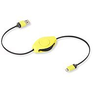 RETRAK Premier Lightning kábel 1m, behúzható, sárga - Adatkábel