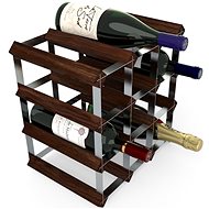 RTA Wine rack for 12 bottles, dark pine - galvanized steel / unfolded - Wine Rack