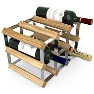 RTA bortartó állvány 9 borosüvegnek, világos tölgyfa - horganyzott acél / lapra szerelve - Bortartó állvány