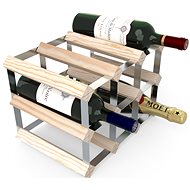 RTA Wine Rack for 9 Wine Bottles, Natural Pine - Galvanised Steel / Unfold - Wine Rack