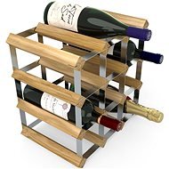 RTA Wine Rack for 12 Wine Bottles, Light Oak - Galvanised Steel / Unfold - Wine Rack