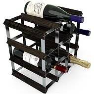 RTA Weinregal für 12 Weinflaschen, Esche schwarz - Stahl verzinkt / zerlegt - Weinregal