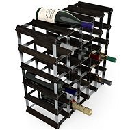 RTA Weinregal für 30 Weinflaschen - Esche schwarz - Stahl verzinkt / zerlegt - Weinregal