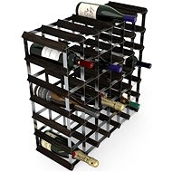 RTA Wine Rack for 42 Wine Bottles, Black Ash - Galvanized Steel / Unfolded - Wine Rack