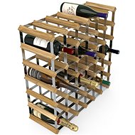 RTA Wine Rack for 42 Wine Bottles, Light Oak - Galvanised Steel / Unfolded - Wine Rack