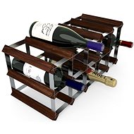 RTA Wine rack for 15 bottles, dark pine - galvanized steel / unfolded - Wine Rack