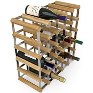 RTA Wine Rack for 30 Wine Bottles, Light Oak - Galvanised Steel / Unfold - Wine Rack