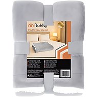 Ruhhy 26293 Double-sided blanket with lamb 150 × 200 cm, light grey - Blanket