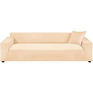 Ruhhy 26184 Elastic cover for corner sofa 190-230 cm, cushion 45 x 45 cm, beige - Cover
