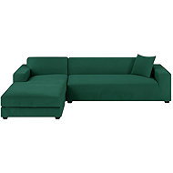 Ruhhy 26032 Elastic cover for corner sofa 145-185 cm, cushion 45 x 45 cm, green - Cover
