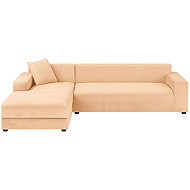 Ruhhy 26031 Elastic cover for corner sofa 145-185 cm, cushion 45 x 45 cm, beige - Cover