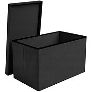 Ruhhy 25995 Folding fabric stool, 60 × 30 × 30 cm, load capacity 80 kg, black - Ottoman