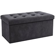 Ruhhy 26130 Stool with storage 76 × 38 × 38 cm, dark grey - Ottoman