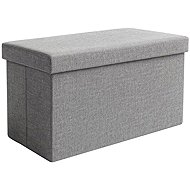 Ruhhy 26131 Stool with storage 76 × 38 × 38 cm, grey - Ottoman