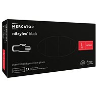 MERCATOR MEDICAL Nitrylex Black black, 100 pcs, size 1.5 mm L - Medical Gloves
