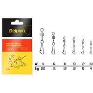 Delphin Rollings Swivel with Hooked Snap, size 6, 15kg, 10pcs - Snap Hook