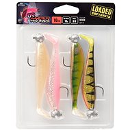 FOX Rage Zander Pro Loaded, 10cm, 10g, Size 3/0, UV Mixed Colours, 4pcs - Rubber Bait
