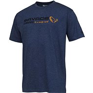 Savage Gear Signature Logo T-Shirt Blue Melange Size S - T-Shirt