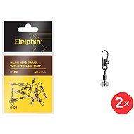 Delphin Inline head swivel with Interlock D-03 Size S 2 × 10 pcs - Snap Hook