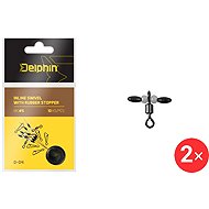 Delphin Inline swivel with rubber stopper D-04 Size S 2 × 10 pcs - Swivel