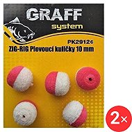 Graff Zig-Rig Floating Ball 10 mm White/Red 2 × 5 pcs - Artificial bait