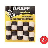 Graff Zig-Rig Floating roller 7 x 13 mm Black/White 2 × 10 pcs - Artificial bait