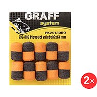 Graff Zig-Rig Floating roller 7 x 13 mm Black/Orange 2 × 10 pcs - Artificial bait