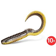 Delphin TwistaX Eeltail UVs 6 cm MudGold, 2 × 5 pcs - Rubber Bait