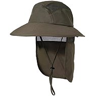 PRONETT XJ5375 Fishing hat with neck protector, green - Wide-Brimmed Hat