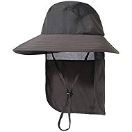 PRONETT XJ5375 Fishing hat with neck protector, dark grey - Wide-Brimmed Hat