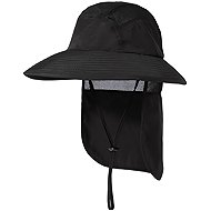 PRONETT XJ5375 Fishing hat with neck protector, black - Wide-Brimmed Hat