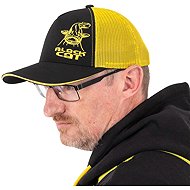 Black Cat Trucker Cap Black and Yellow - Baseball Cap