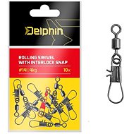 Delphin Rolling swivel with interlock snap Size 6 12kg 10pcs - Snap Hook