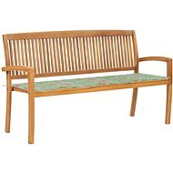 Stohovatelná zahradní lavice s poduškou 159 cm masivní teak, 3063318 - Zahradní lavice
