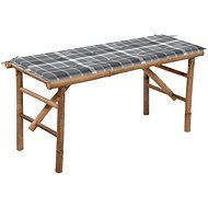 Skládací zahradní lavice s poduškou 118 cm bambus, 3063863 - Zahradní lavice