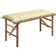 Skládací zahradní lavice s poduškou 118 cm bambus, 3063866 - Zahradní lavice