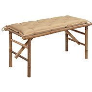 Skládací zahradní lavice s poduškou 118 cm bambus, 3063867 - Zahradní lavice