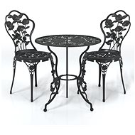 3dílný bistro set litý hliník černý, 317739 - Zahradní nábytek