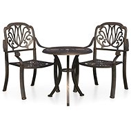 3dílný bistro set litý hliník bronzový, 3070565 - Zahradní nábytek