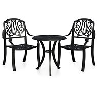 3dílný bistro set litý hliník černý, 3070566 - Zahradní nábytek