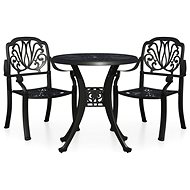 3dílný bistro set litý hliník černý, 3070572 - Zahradní nábytek