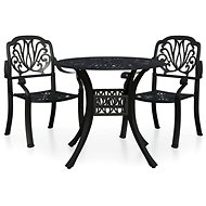 3dílný bistro set litý hliník černý, 3070575 - Zahradní nábytek