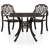 3dílný bistro set litý hliník bronzový, 3070577 - Zahradní nábytek