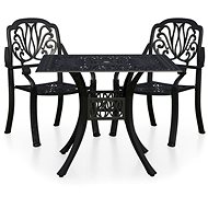 3dílný bistro set litý hliník černý, 3070578 - Zahradní nábytek