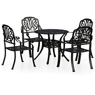 5dílný bistro set litý hliník černý, 3070602 - Zahradní nábytek