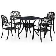 5dílný bistro set litý hliník černý, 3070605 - Zahradní nábytek